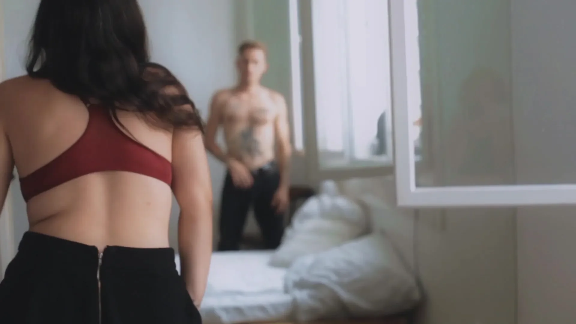 Passionate couple's raw fucking