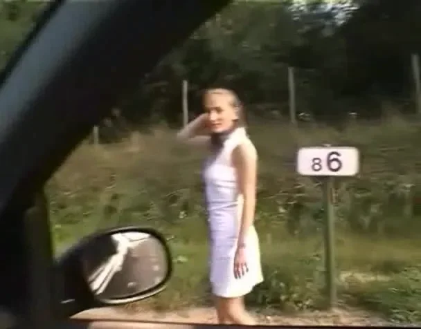 Euro babe getting fucked on a roadside