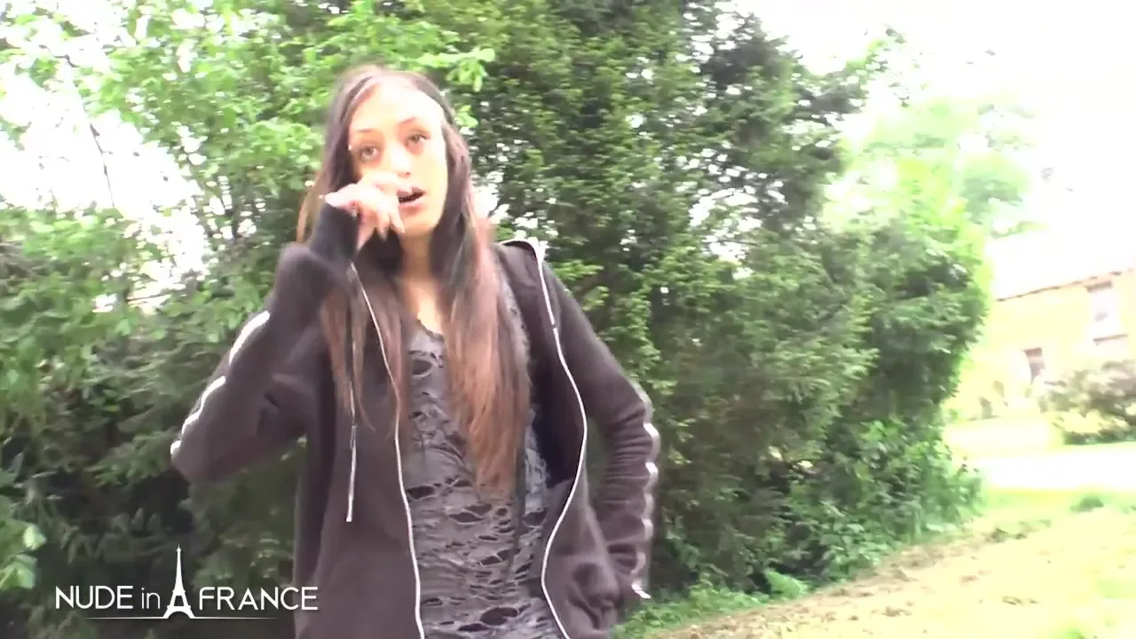 Anal initiation of a skinny young brunette flashing and getting ass plugged