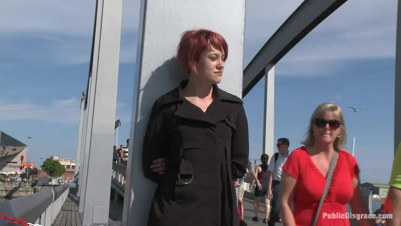 Redhead Euro girl gets fucked hard in public