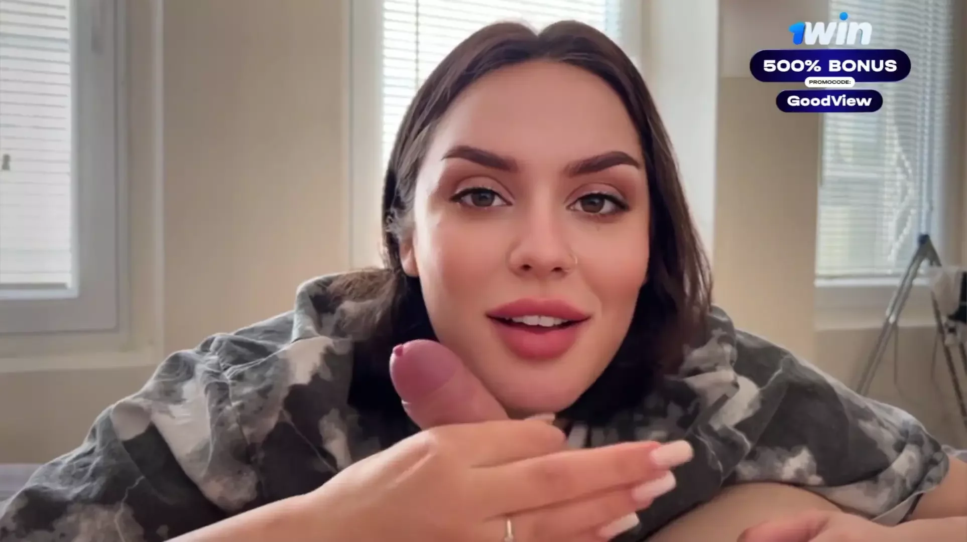 A Brunette with a Big Ass gets Up Doggy Style and Passionately Sucks Dick