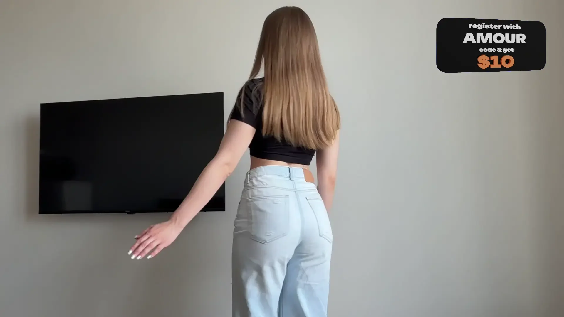 Seductive Encounter in Tight Jeans and Heels