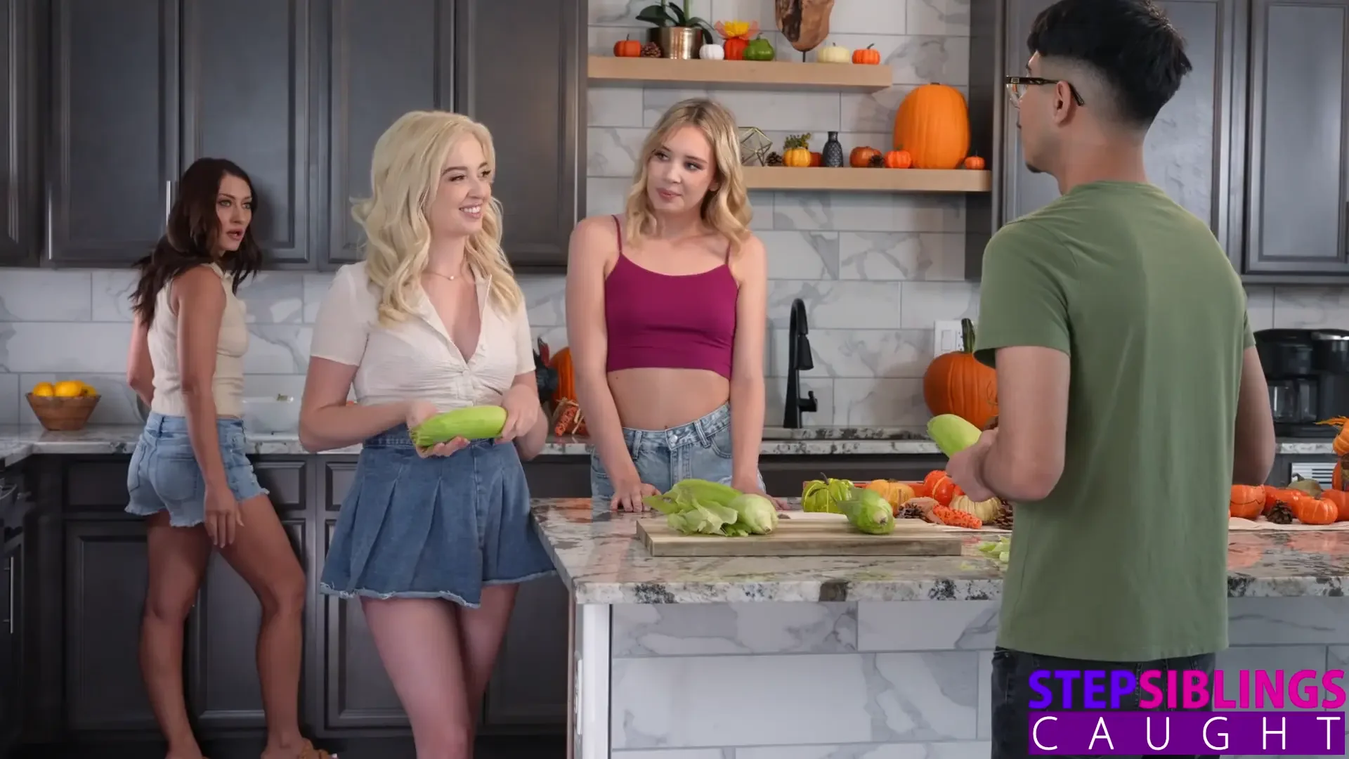 Lexi Lore & Sophia Sterling are Thankful for Stepbro's Cock