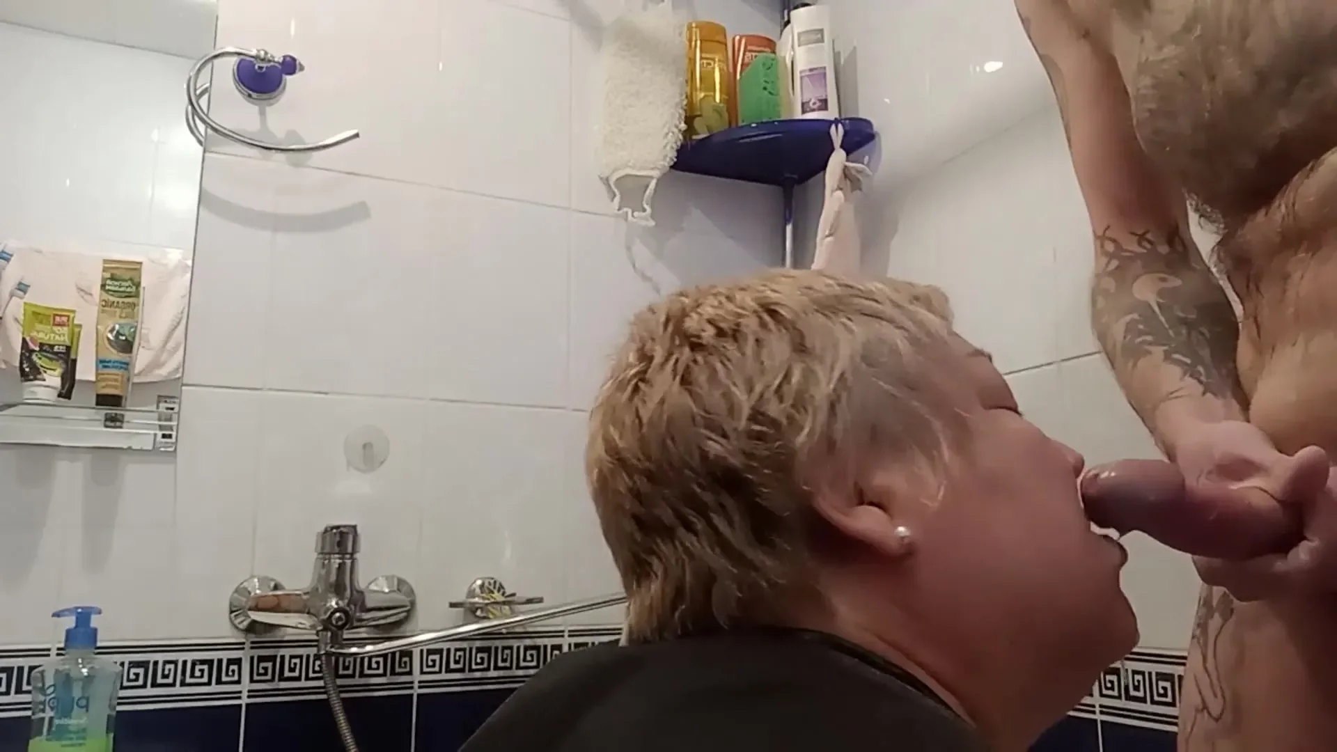 cum on face, mouth, tits and pussy