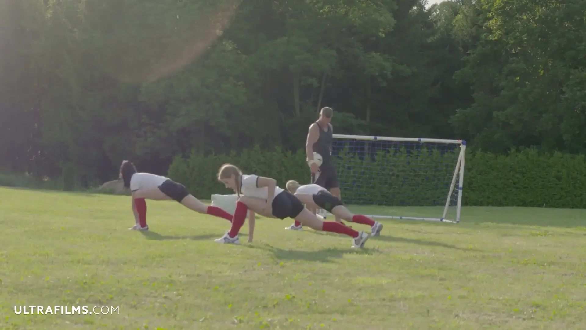 Football Girl Team Play Undressing with the Coach & Give Him the Best Fuck In...